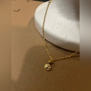 NINA RICCI Gold Tone Pendant Necklace # 8